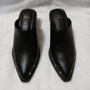 Time & Tru Black Studded Mules – Size 7 (New)